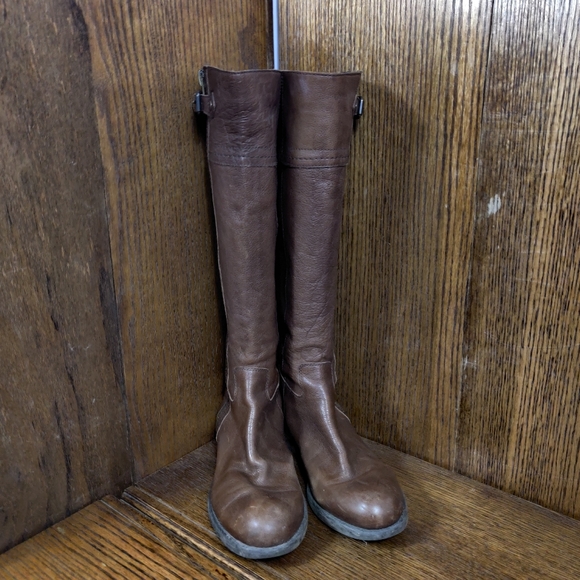 8.5 leather Franco sarto brown knee high boots - Picture 3 of 13